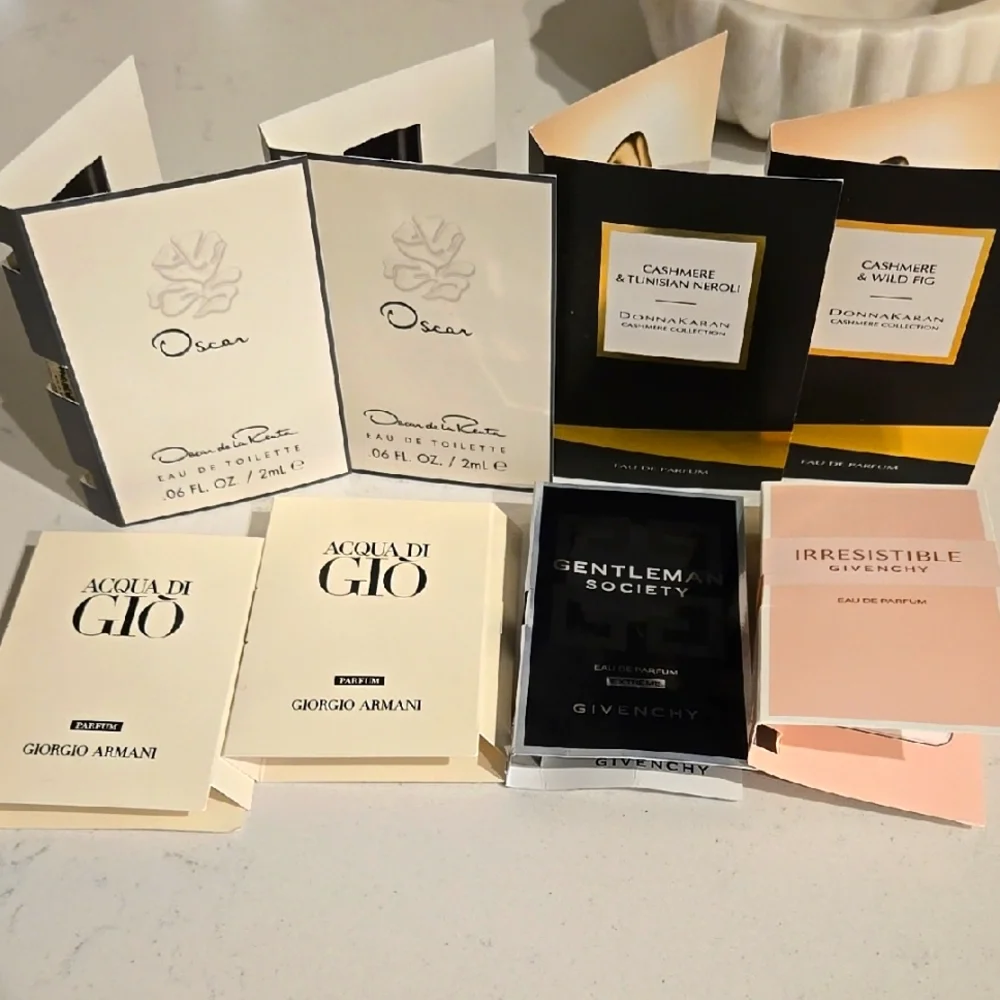New designer Fragrance Sample Set Oscar, Donna Karan, Giorgio Armani, Givenchy